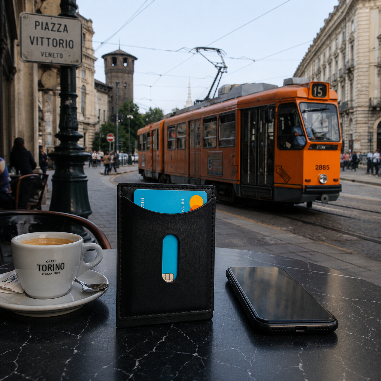D-RUSH – Portafoglio Uomo Slim in Ecopelle Premium con Clip e Chiusura Magnetica
