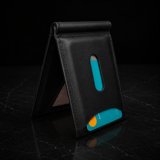 D-RUSH – Portafoglio Uomo Slim in Ecopelle Premium con Clip e Chiusura Magnetica