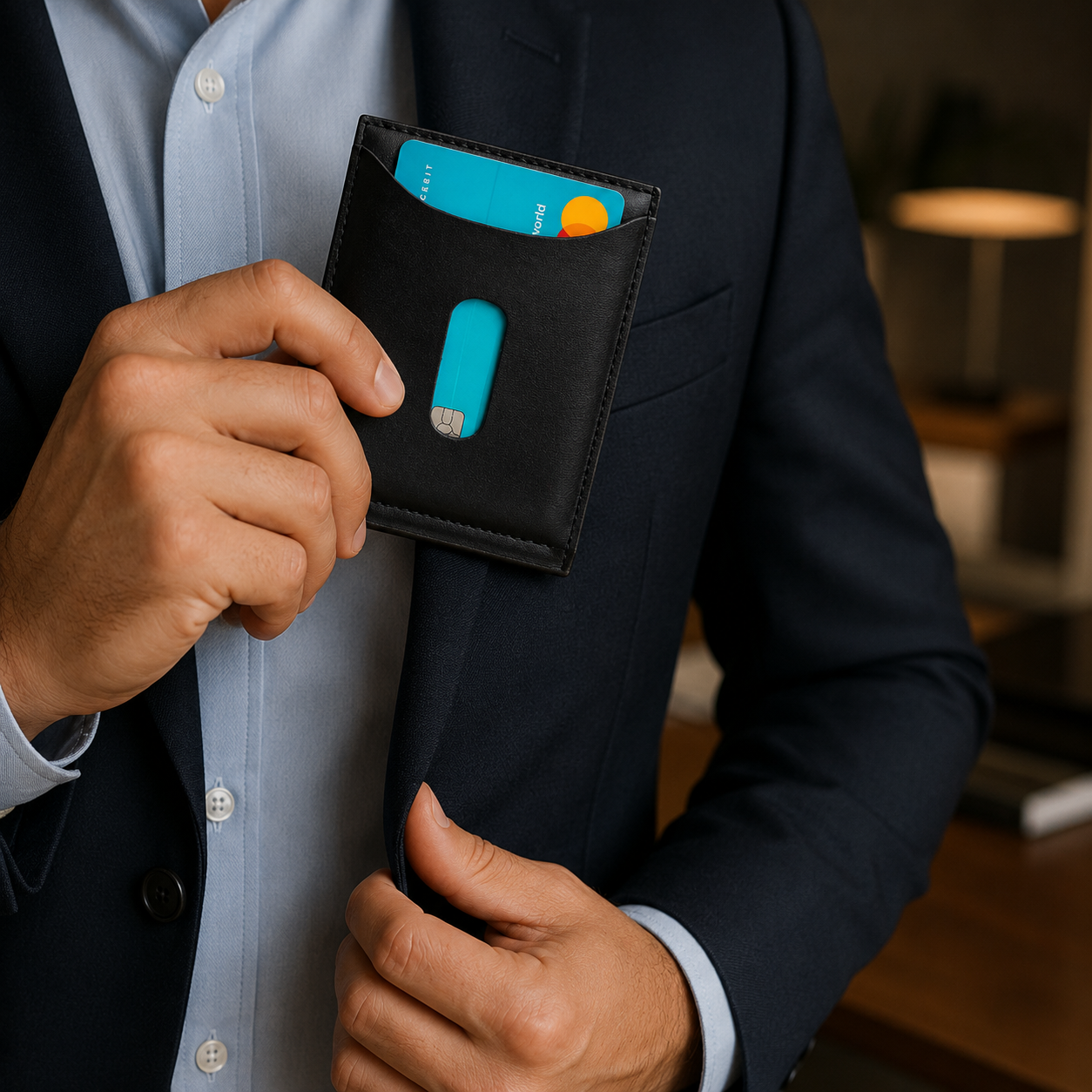 D-RUSH – Portafoglio Uomo Slim in Ecopelle Premium con Clip e Chiusura Magnetica