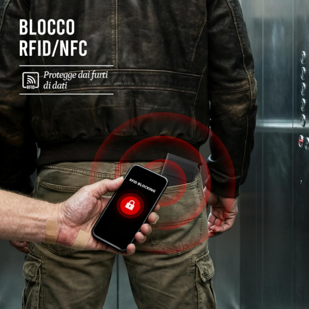 Portacarte Uomo Slim RFID