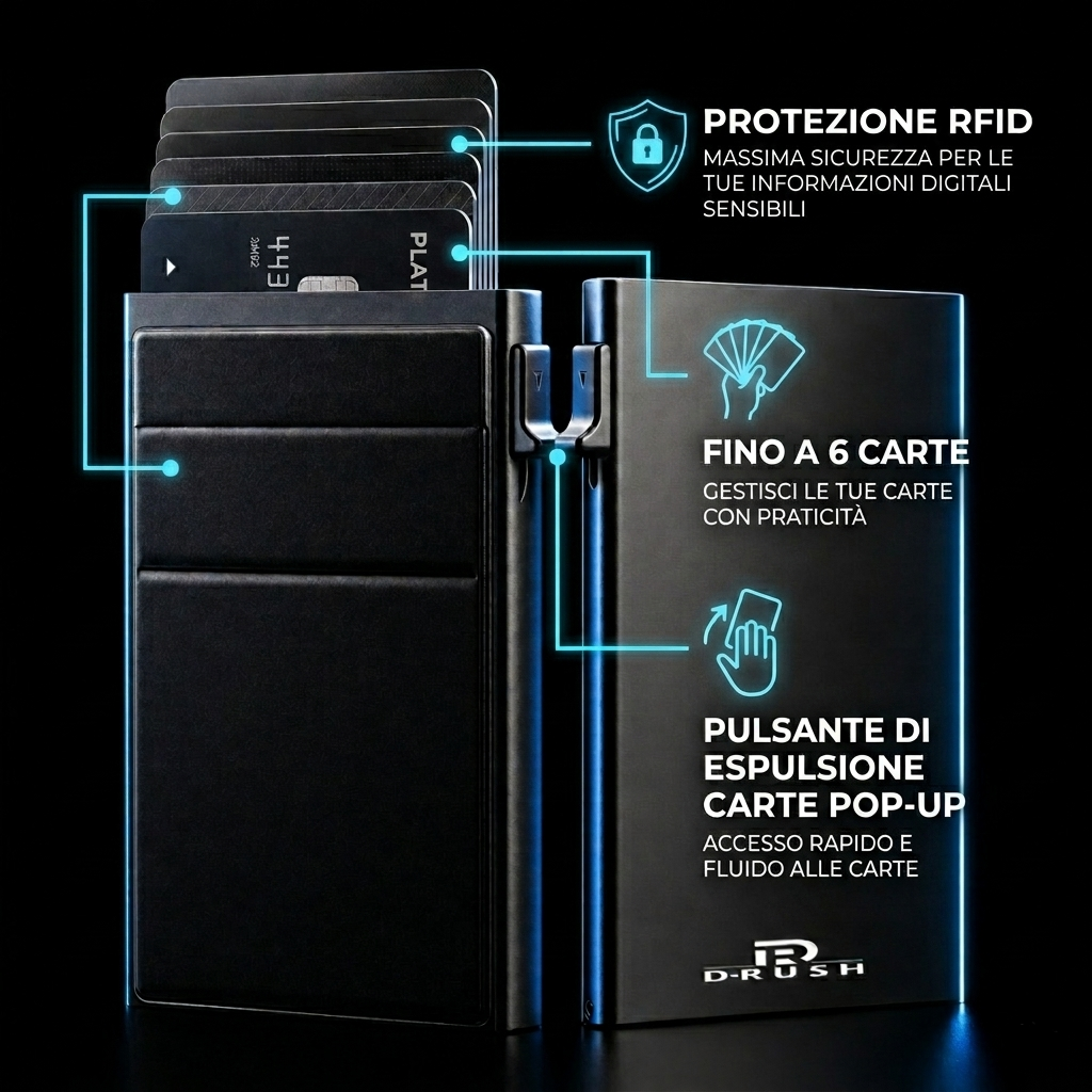 Portacarte Uomo Slim RFID